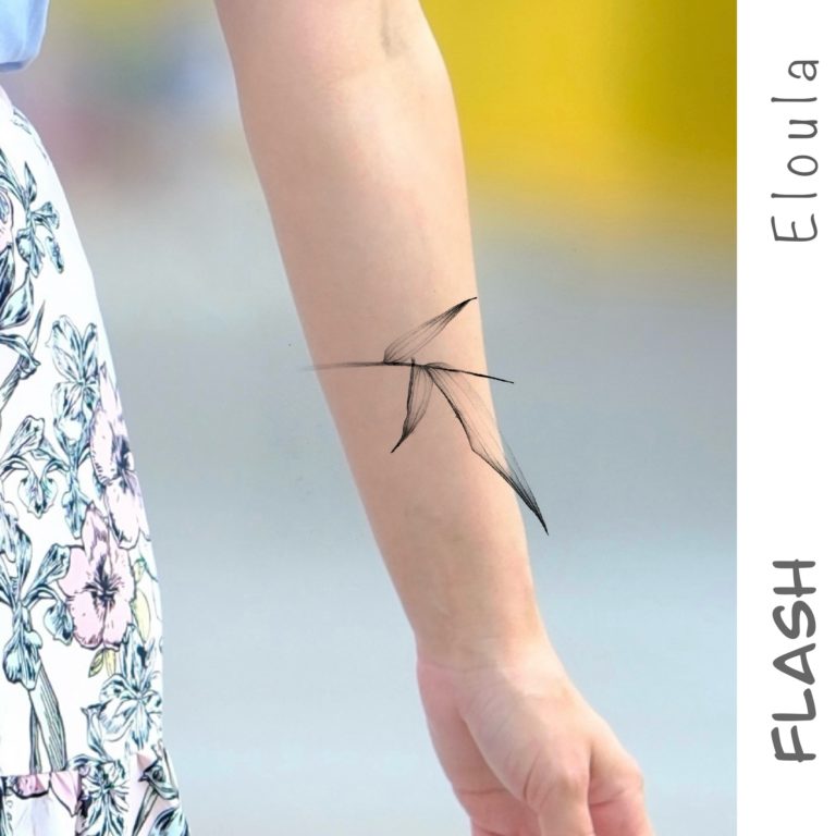 Photomontage d’un tatouage de feuilles de bambou XRay sur le bras, le poignet à angouleme